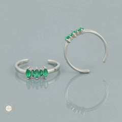 Sterling Silver Sparkling Grace Leaf Toe Ring