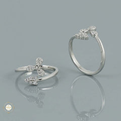 Sparkling Silver Silver Mist Toe Ring