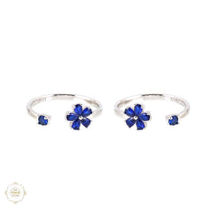 Sterling Floral Elegance Toe Ring