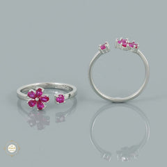 Sterling Floral Elegance Toe Ring