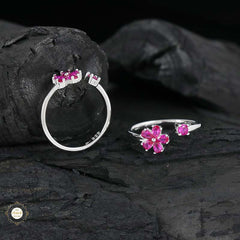 Sterling Floral Elegance Toe Ring