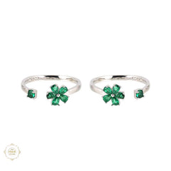 Sterling Floral Elegance Toe Ring