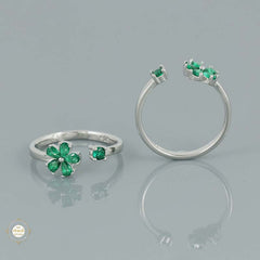 Sterling Floral Elegance Toe Ring