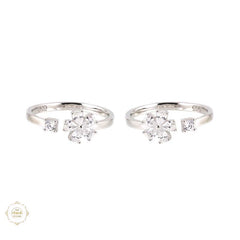 Sterling Floral Elegance Toe Ring