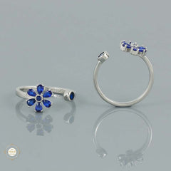 Sparkling Silver Blooming Beauty Toe Ring