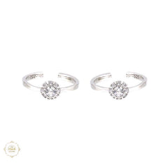 Sparkling Silver Twilight Flower Ring