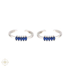 Sparkling Silver Jade Gleam Toe Ring