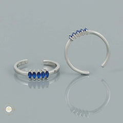 Sparkling Silver Jade Gleam Toe Ring