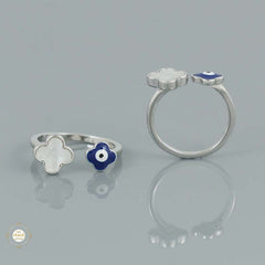 Sparkling Silver evil eye toe ring