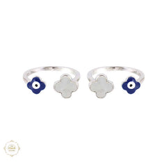 Sparkling Silver evil eye toe ring