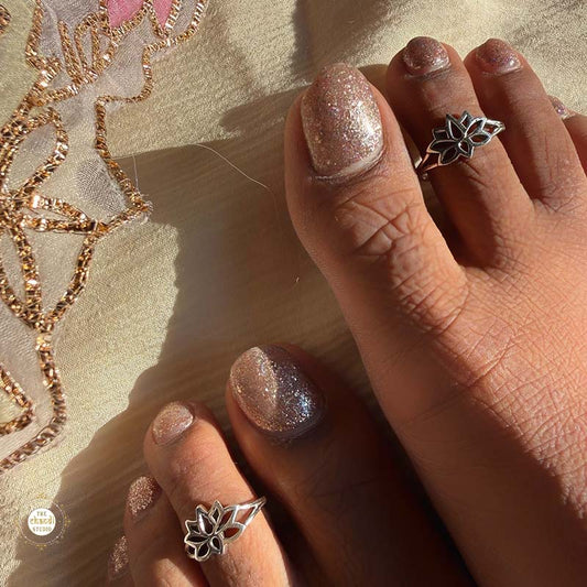Sterling Silver Lotus Toe Ring