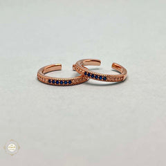 Sterling Silver Royal Blue Gleam Hoops Toe Ring