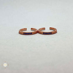 Sterling Silver Royal Blue Gleam Hoops Toe Ring