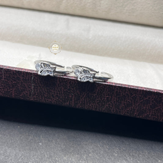 Sterling Silver Sparkling Butterfly Toe Ring
