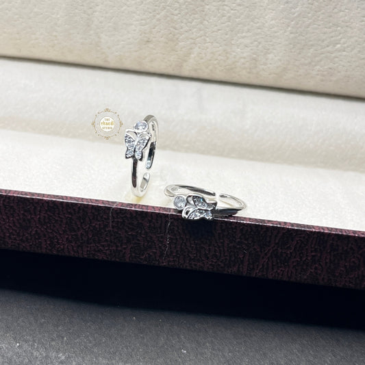 Sterling Silver Sparkling Butterfly Toe Ring