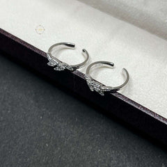 Sterling Silver Sparkling Leaf Toe Ring