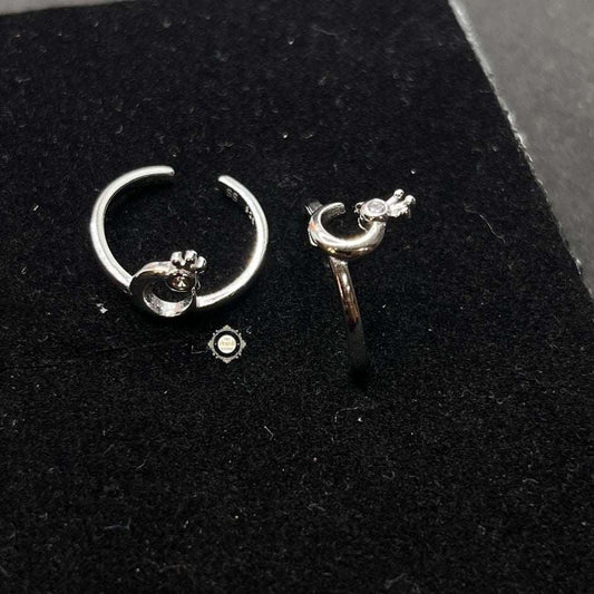 Sterling Silver Sparkling Pihu Toe Ring