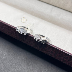 Sterling Silver Sparkling Elephant Toe Ring