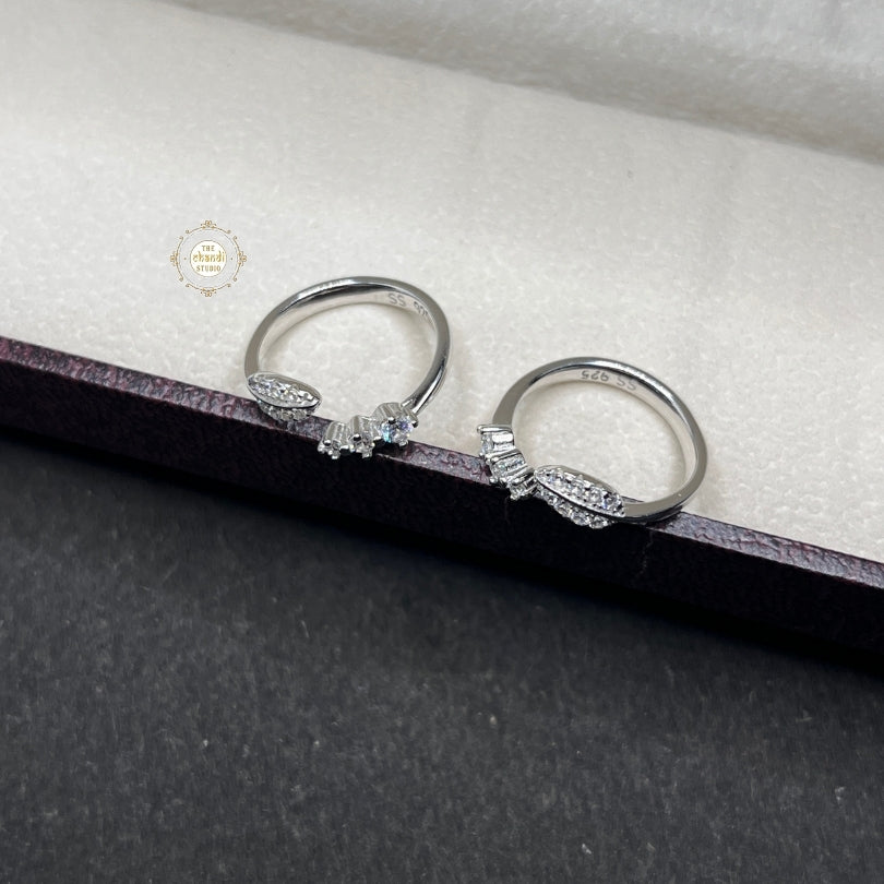 Sparkling Silver Leaf Toe Ring
