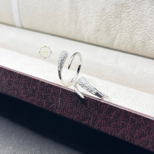 Sterling Silver Sparkling Bloom Shine Toe Ring