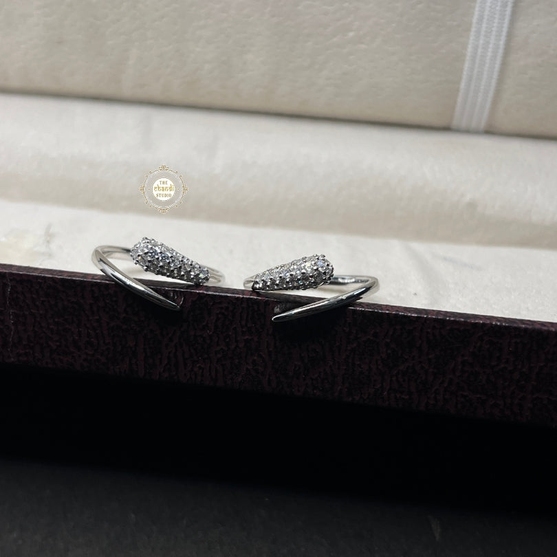 Sterling Silver Sparkling Bloom Shine Toe Ring