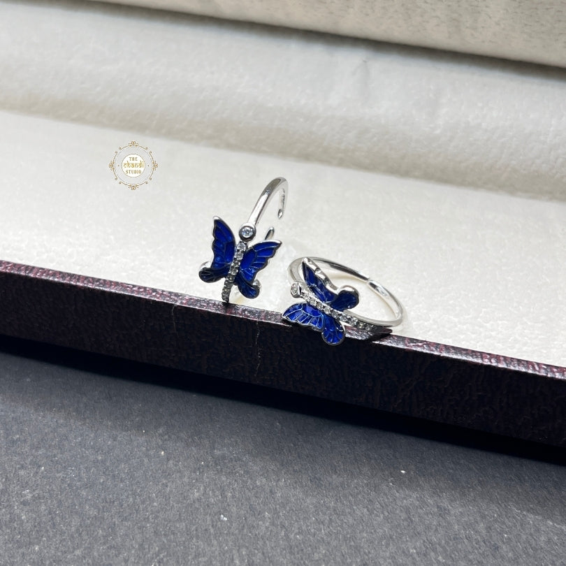 Sterling Silver Sparkling Butterfly Toe Ring