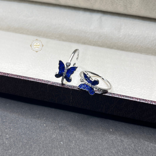 Sterling Silver Sparkling Butterfly Toe Ring