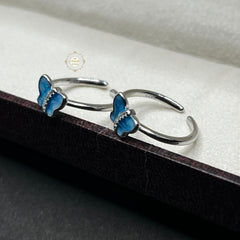 Sterling Silver Sparkling Butterfly Toe Ring