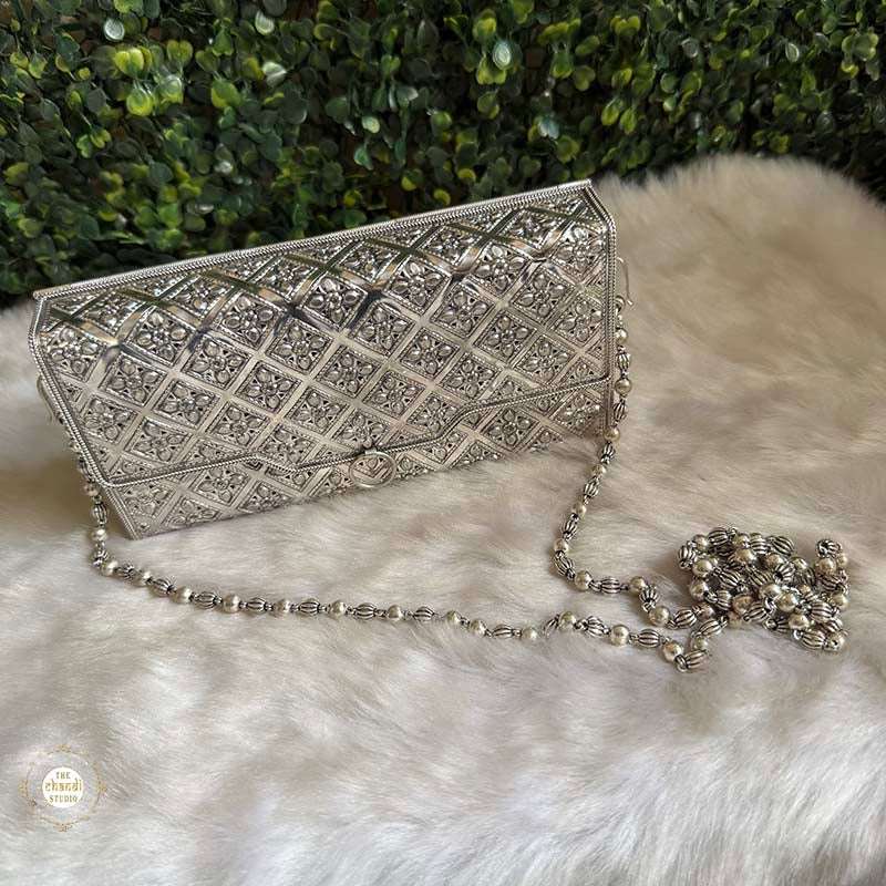 Sterling Silver Shahi Jaal Silver Purse