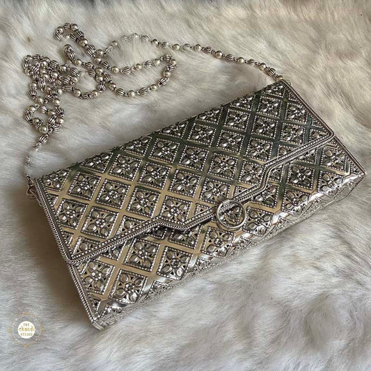 Sterling Silver Shahi Jaal Silver Purse