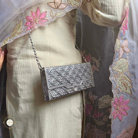 Sterling Silver Shahi Jaal Silver Purse