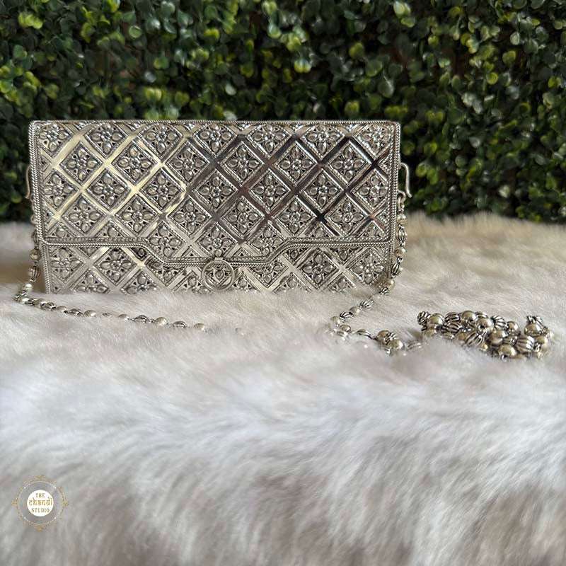 Sterling Silver Shahi Jaal Silver Purse