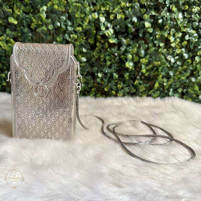 Shop Silver Maharani Heritage Sling Purse For Women