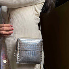 Sterling Silver Maharani Weave Silver Sling Purse