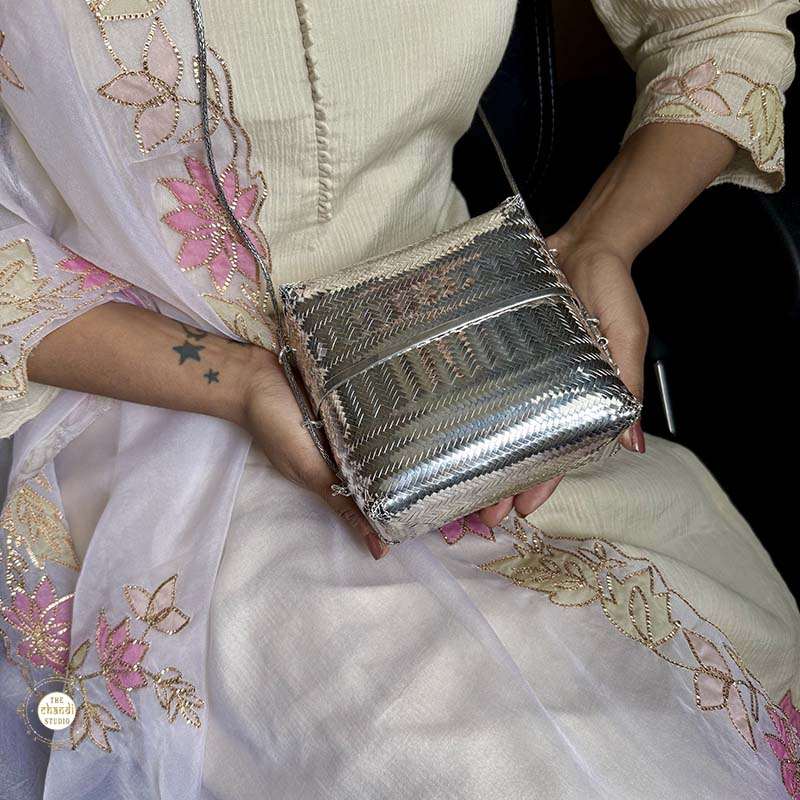 Sterling Silver Maharani Weave Silver Sling Purse