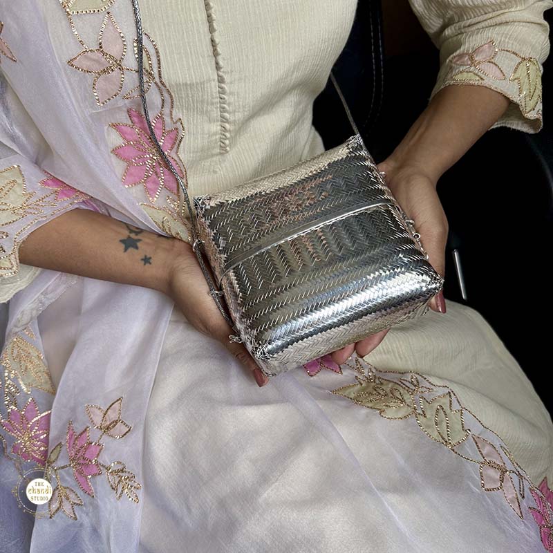 Sterling Silver Maharani Weave Silver Sling Purse