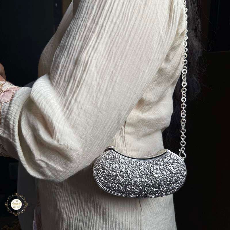 Sterling Silver Jashn Chitai Purse