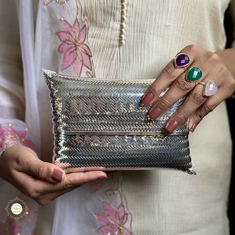 Buy Sterling Silver Rajwada Chatai Box Purse Online