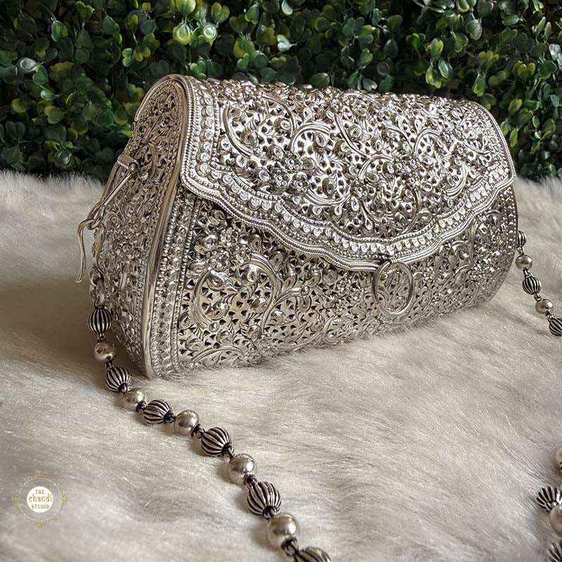 Sterling Silver Mini Flower Statement Purse