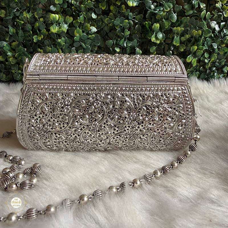 Sterling Silver Mini Flower Statement Purse