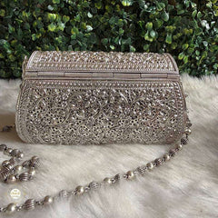 Sterling Silver Mini Flower Statement Purse