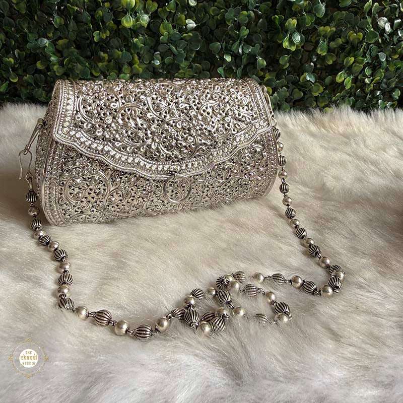 Sterling Silver Mini Flower Statement Purse
