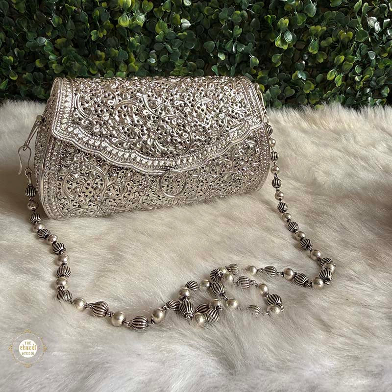 Sterling Silver Mini Flower Statement Purse