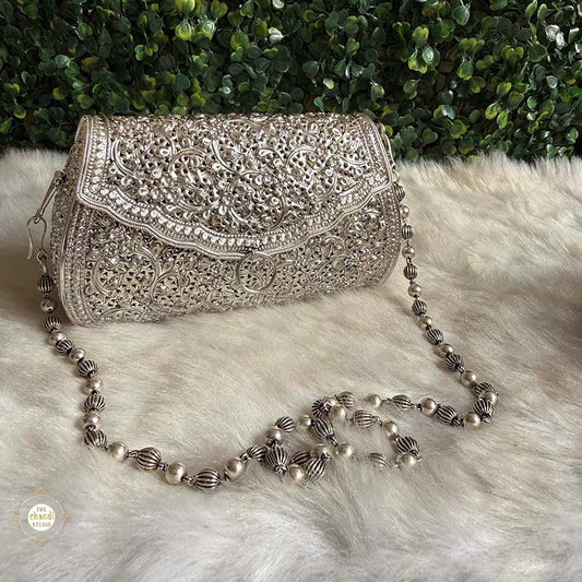 Sterling Silver Mini Flower Statement Purse