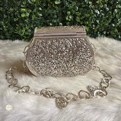 Sterling Silver Mini Flower Statement Purse