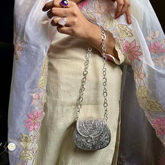 Shop Sterling Silver Mini Flower Statement Purse Online