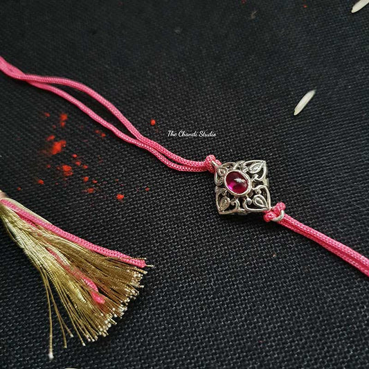 Sterling Silver Ruby Rakhi