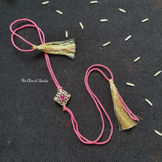 Sterling Silver Ruby Rakhi