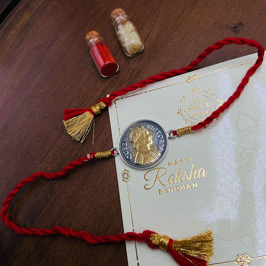 Sterling Silver Do Rukha Coin Rakhi