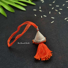 Sterling Silver Lumba Rakhi (Orange)